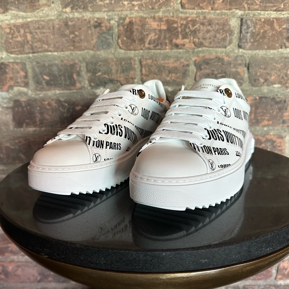 Louis Vuitton Time Out Leather Trainers Street Style Logo